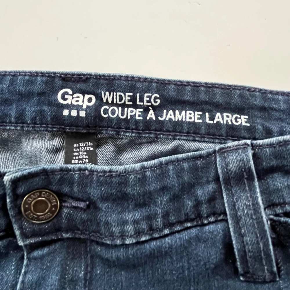 Gap Womens Sailor Jeans Wide Leg Coupe A Jambe Sz 12/31 R Dark Wash Retro 70s - Picture 3 of 11